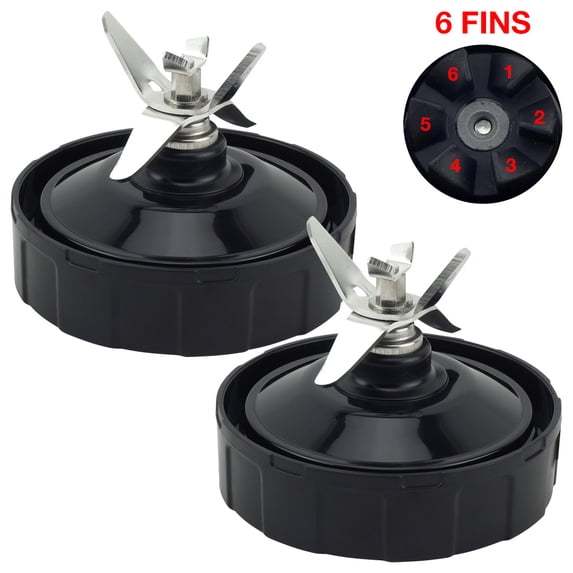 2 Pack Pro Extractor Blade Replacement Part 431KKU480 Compatible with Nutri Ninja Auto-iQ BL480 BL681A BL682 BL640 (6 fins)