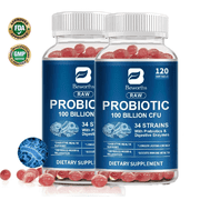 2 PackProbiotics Capsule,120 Billion CFU, Organic Prebiotics,Immune Digestive & Gut Health for Women & Men,240Ct