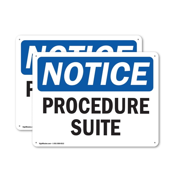 (2 Pack) Procedure Suite OSHA Notice Sign 24 Inch X 18 Inch Plastic Sign, Weather Resistant, UV Protected for Workplace, Business, and Construction Site, Made in the USA