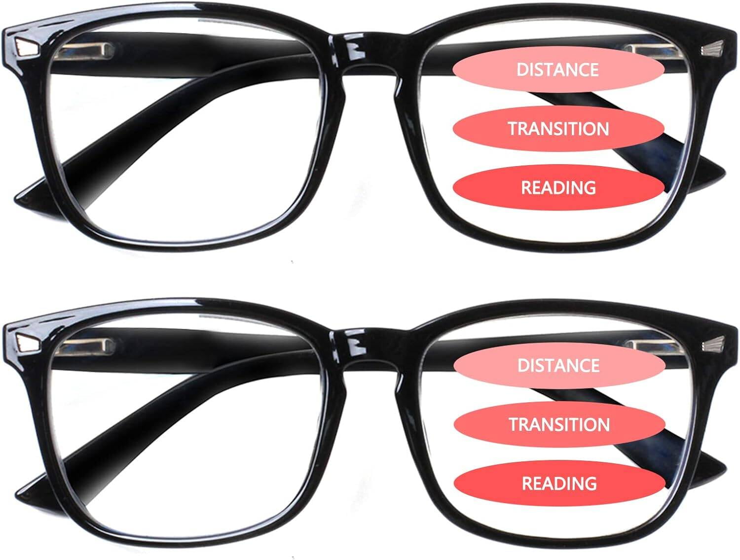 2-Pack Progressive Multifocal Computer Glasses Women Men Blue Light ...