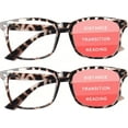 thumbnail image 1 of 2-Pack Progressive Multifocal Computer Glasses Women Men Blue Light Blocking Reading Glasses Spring Hinge Readers (2 Leopard, 1.5), 1 of 7