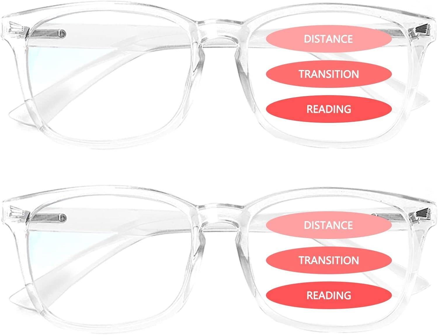 2-Pack Progressive Multifocal Computer Glasses Women Men Blue Light ...