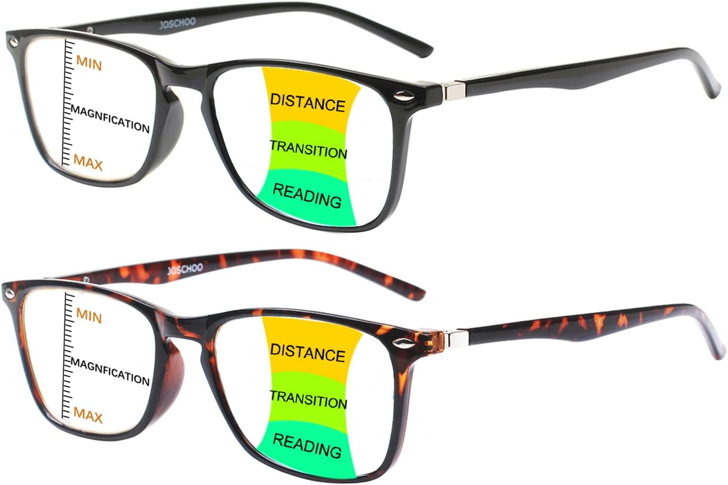 2 Pack Progressive Multifocus Reading Glasses Men and Women Computer ...