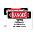 thumbnail image 1 of (2 Pack) Propane Flammable No Smoking No Open Flame OSHA Danger Sign 24 Inch X 18 Inch Plastic Sign, Weather Resistant, UV Protected for Workplace, Business, and Construction Site, Made, 1 of 8