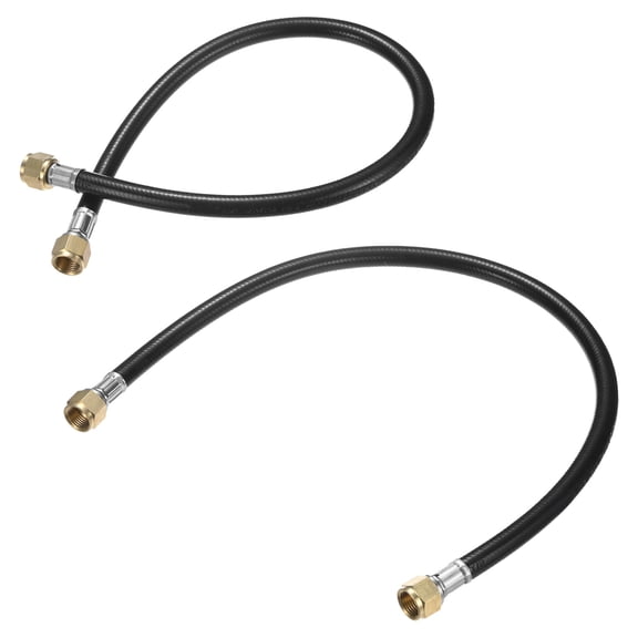 2-Pack Propane Hose Connector Assembly, 2 Feet Both 3/8" Female Flare RV Quick Connect Extension Hose for Gas Grill/RV/Heater/Fire Pit