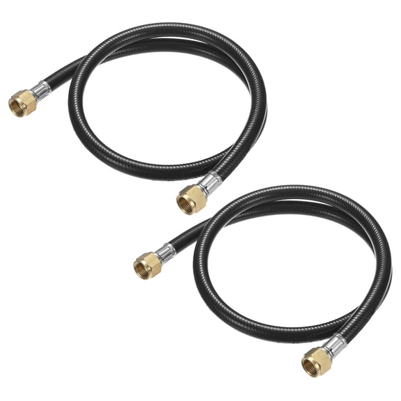 2-Pack Propane Hose Connector Assembly, 3 Feet Both 3/8" Female Flare RV Quick Connect Extension Hose for Gas Grill/RV/Heater/Fire Pit
