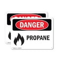 thumbnail image 1 of (2 Pack) Propane OSHA Danger Sign 18 Inch X 12 Inch Indoor / Outdoor Rust-Free Aluminum Metal Signs for Workplace, Workshop, and Construction Site, Made in the USA, 1 of 8