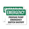 thumbnail image 1 of (2 Pack) Propane Pump Switch Shutoff OSHA Emergency Sign 7 Inch X 5 Inch Vinyl Label Decal Sticker Weather Resistant, UV Protected for Workplace, Business, and Construction Site, Made, 1 of 7