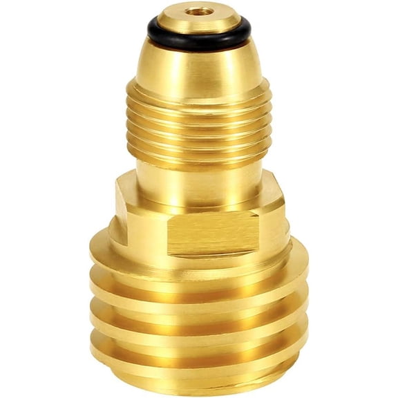 2 Pack Propane Tank Adapter Converts POL LP Tank Service Valve to QCC1/Type1 Hose or Regualtor Soild Brass - Old to New Connection