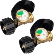 GASPRO Propane Tank Gauge with QCC1/Type 1 Connection, Easy-to-Read Propane Gas Level Indicator Gauge, Propane Adapter for 5-20lb Propane Tanks, Fits BBQ Grill, RV, Camper, Heater & Fire Pit, 2-Pack