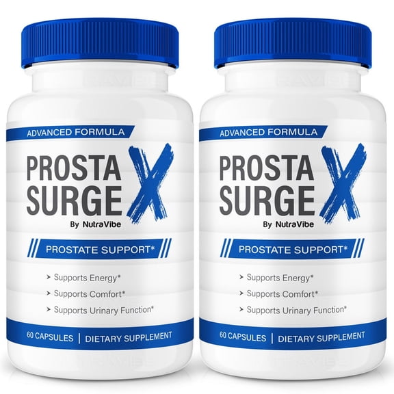 (2 Pack) Prosta Surge X - Official ProstaSurge X Pills For Prostate Heath, All Natural Formula To Support Control, Energy & Overall Well-Being, Review (120 Capsules)