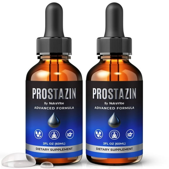 (2 Pack) Prostazin Drops - Official Prostazin Liquid For Prostate Heath, All Natural Formula To Support Control, Energy & Overall Well-Being, Review (60 Servings)