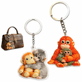 thumbnail image 1 of 2 Pack Protect Punch Monkey Keychain, 2D Cute Punch Monkey Holding Plush Toy Keychain,Decoration for Backpack Purse Keys,Funny Gifts For Family Friends Loved Ones & Animal Lovers, 1 of 8