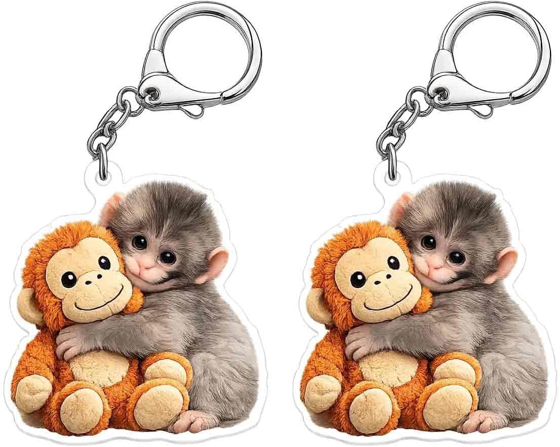 Monkees Keychains 2 Pack Protect Punch The Monkey Keychain Cute Monkey Keychain Pendant ...