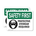 thumbnail image 1 of (2 Pack) Protective Eyewear Required With Symbol OSHA Safety First Sign, 1 of 7