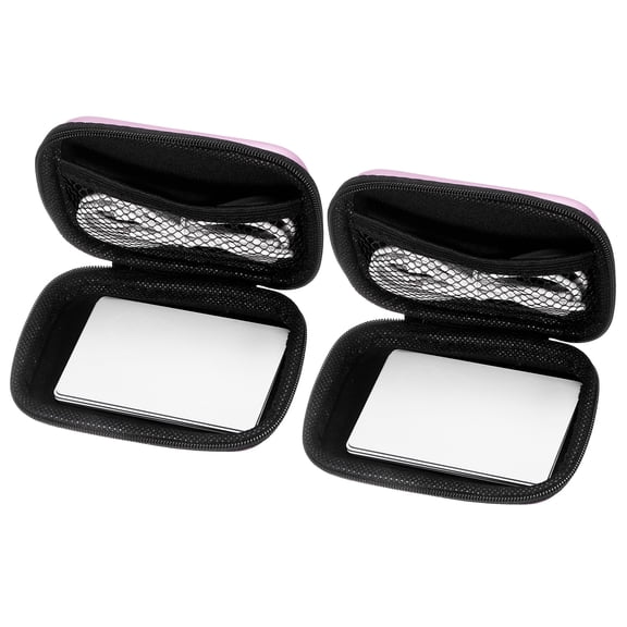 2 Pack Protective Travel Case, Pink Rectangle Small Hard EVA Case - Travel Card Games Case