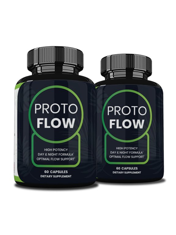 (2 Pack) Protoflow Day & Night Formula, Proto Flow Male Support, 120 Capsules