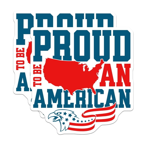 (2 Pack) Proud American Magnets - USA Map Eagle Decor - Patriotic Fridge - 5" On Longest Side - Sticks to Smooth Flat Surfaces - Made in USA