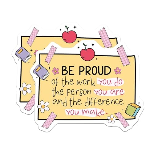 (2 Pack) Be Proud Magnets - Inspirational Quote - Motivational Sign Magnet - Positive Thinking Magnet - 5" On Longest Side - for Cars, Fridges, Toolboxes - Made in USA - MAG4434