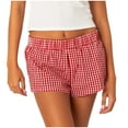 (2Pack) Puawkoer Women's Casual Loose Checkered Womens Sleep Shorts