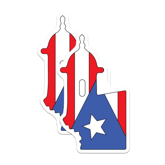 (2 Pack) Puerto Rico Flag Magnets - El Morro Symbol - Boricua Pride Decor- 5" On Longest Side - Sticks to Smooth Flat Surfaces - Made in USA