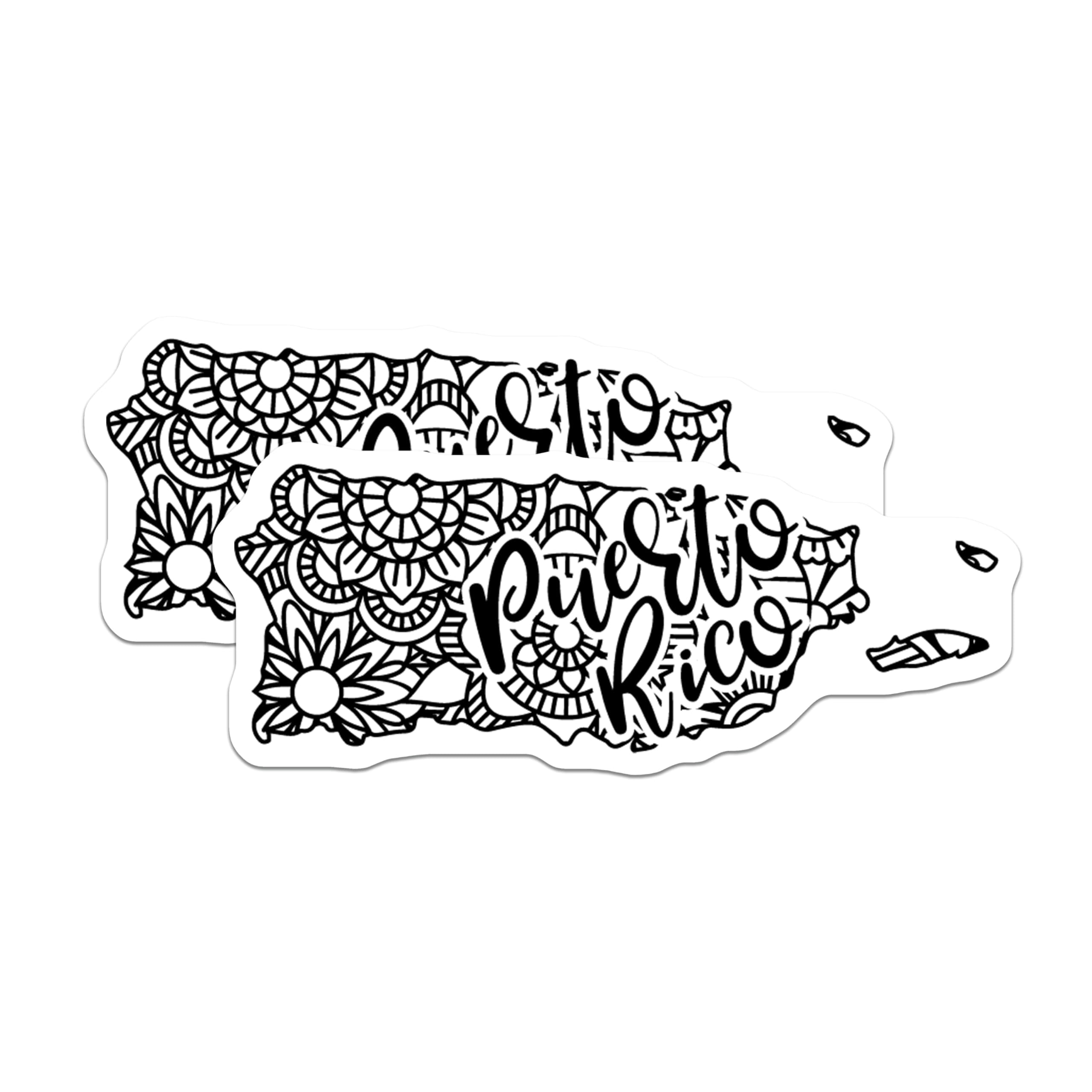 (2 Pack) Puerto Rico Stickers - Island Map Art - Decorative Stickers ...