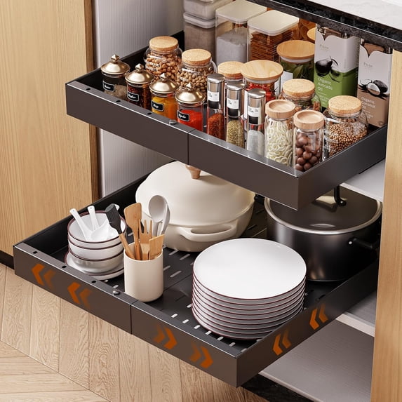 2 Pack Pull Out Cabinet Organizer, 21