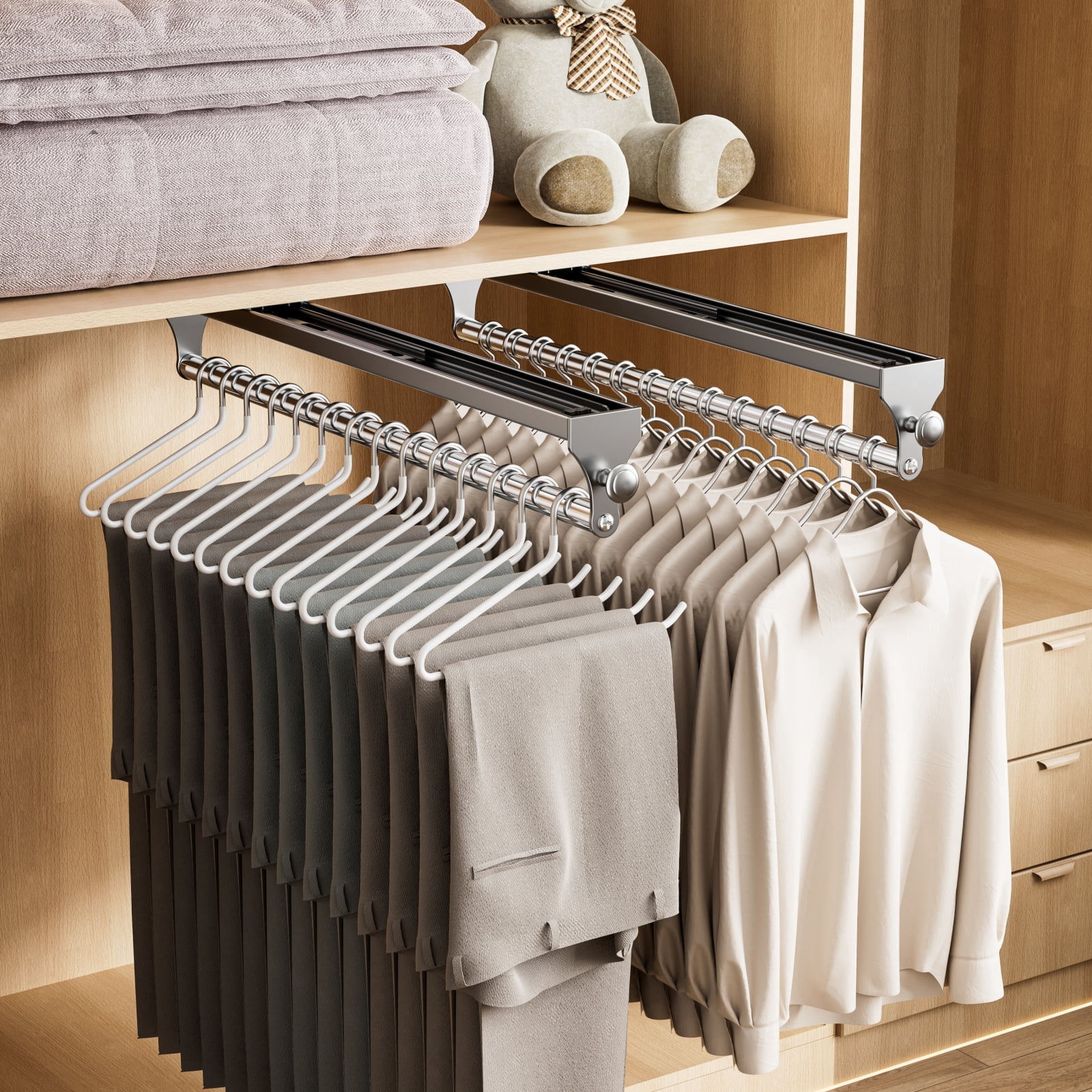 Sofinny 2 Pack Valet Rod for Closet Pull Out, Adjustable 15.7inch ...
