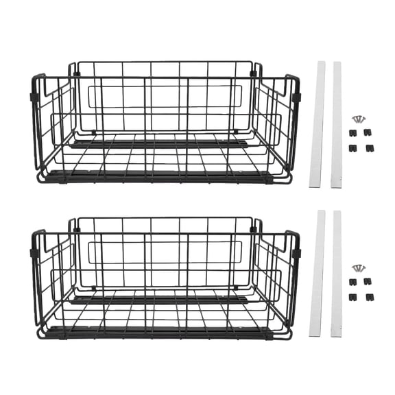 2 Pack Pull Out Cabinet Storage Drawers Heavy Duty Shelves for Kitchen, Cupboard, Pantry, Bathroom