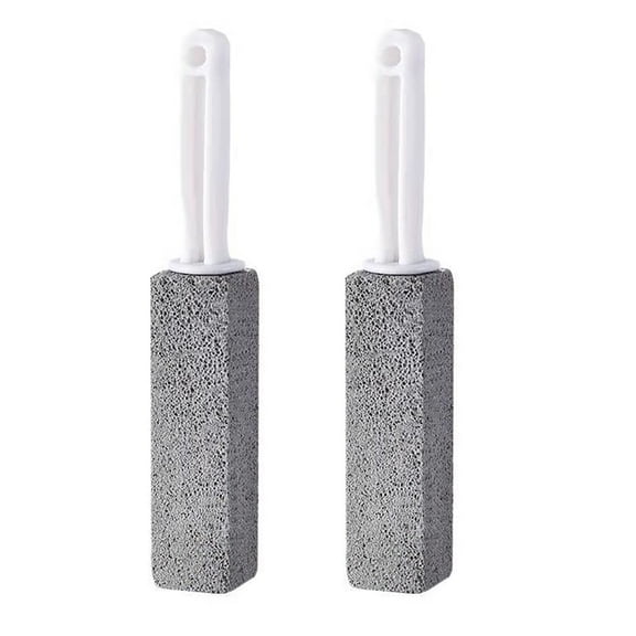 2 Pack Pumice Stone for Toilet Bowl Cleaning with Long Handle, Scouring Stick Removes Hard Water Rings, Calcium Buildup and Rust for Removing Bowl Ring, Pool, Bathroom, Toilet Brush