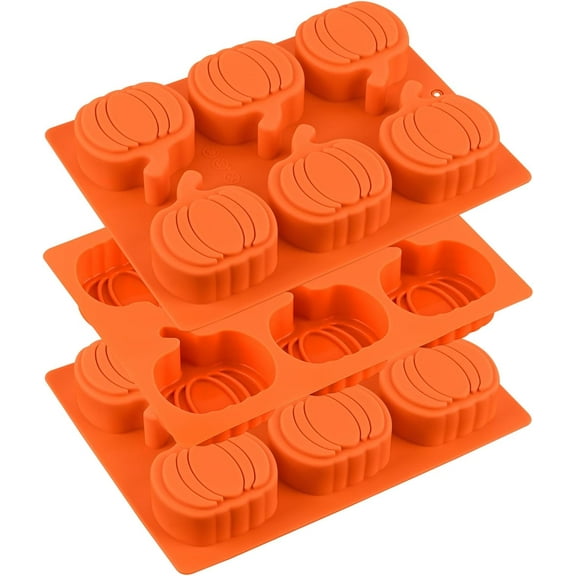 2 Pack Pumpkin Cake Molds, Silicone Pumpkin Molds for Making Halloween Thanksgiving Fall Mini Cake, Chocolate Bomb, Jello, Soap, Candle
