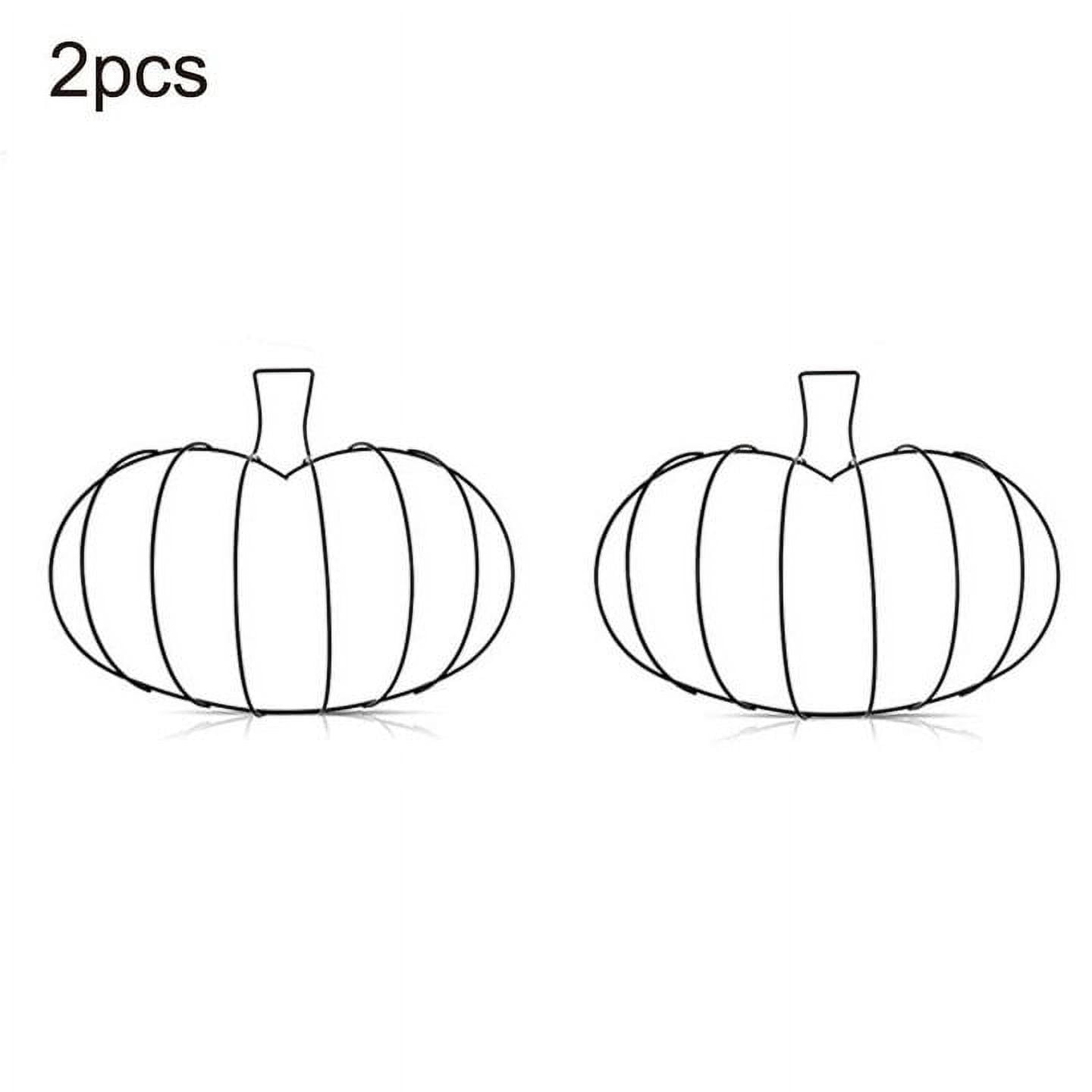 2 Pack Pumpkin Metal Wire Wreath Frame Thanksgiving Autumn Wreath Form