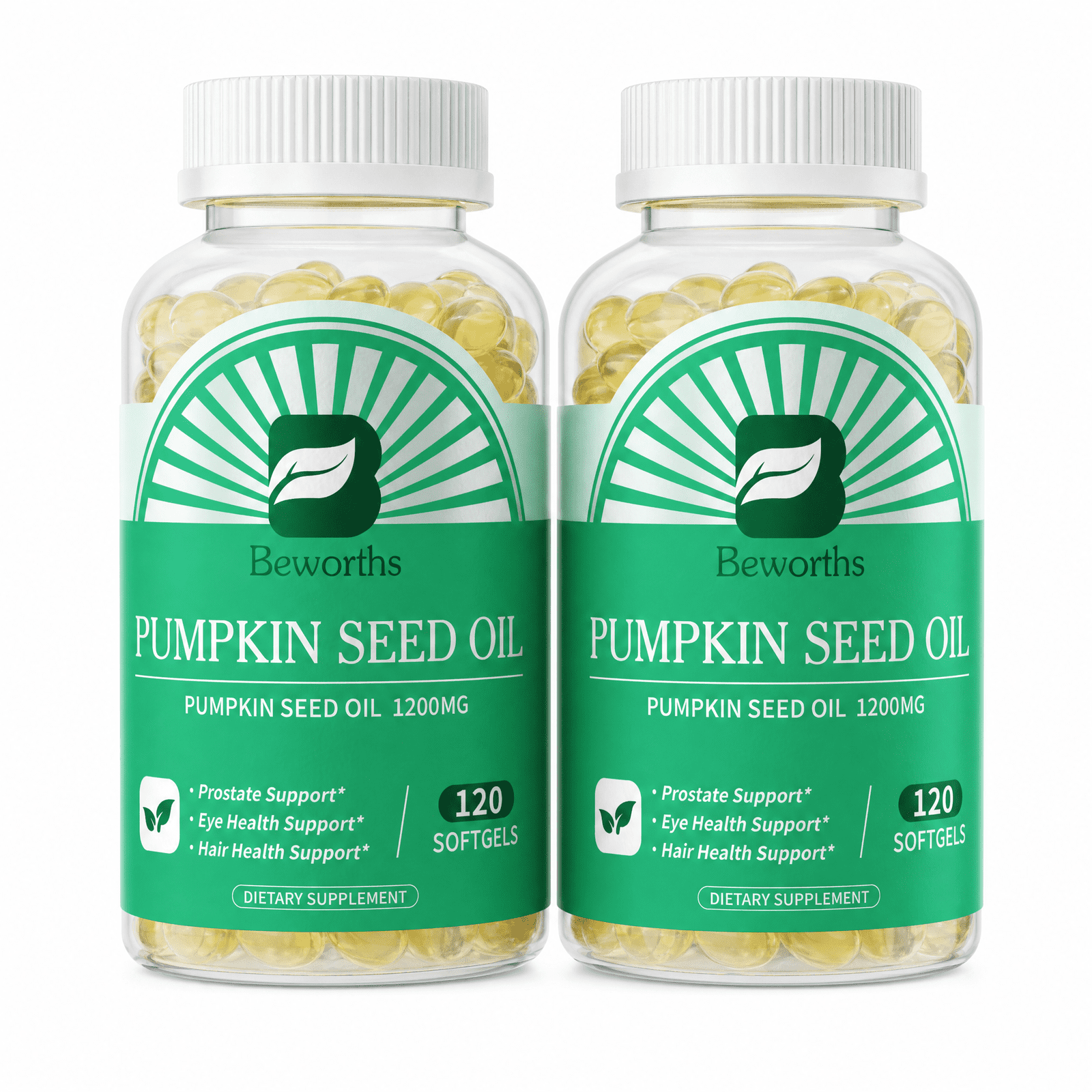 (2 Pack)Pumpkin Seed Oil Capsules - Pumpkin Seed Oil Supplement for Hair Growth, Youthful Skin, Prostate Health, Urinary Tract Support