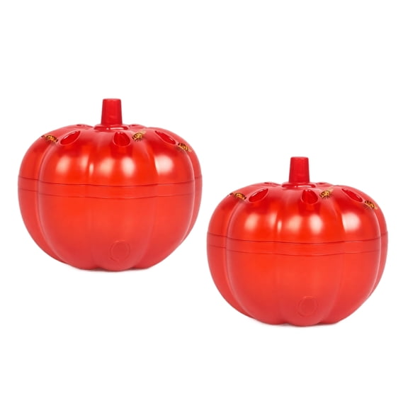 2-Pack Pumpkin Shaped Fruit Fly Trap, Reusable Plastic Indoor Flying Insect Trap, Pumpkin Decor Gnat Catcher for Kitchen Dining