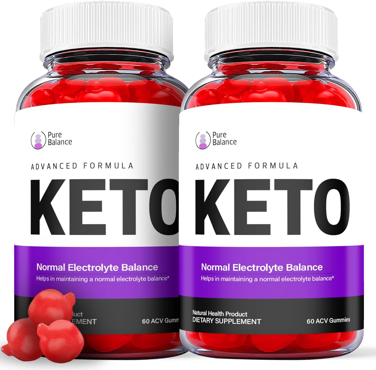 (2 Pack) Pure Balance Keto ACV Gummies - Apple Cider Vinegar Supplement for Weight Loss - Energy & Focus Boosting Dietary Supplements for Weight Management & Metabolism - Fat Burn - 120 Gummies