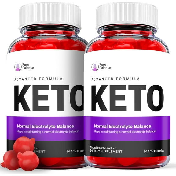 (2 Pack) Pure Balance Keto ACV Gummies - Apple Cider Vinegar Supplement for Weight Loss - Energy & Focus Boosting Dietary Supplements for Weight Management & Metabolism - Fat Burn - 120 Gummies