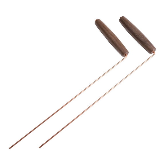 2 Pack Pure Copper Dowsing Rods For Treasure Hunting And Divination, High Sensitivity Metal Detector Wands For Gold Silver Iron Search, Archaeology Tools, Copper Finish