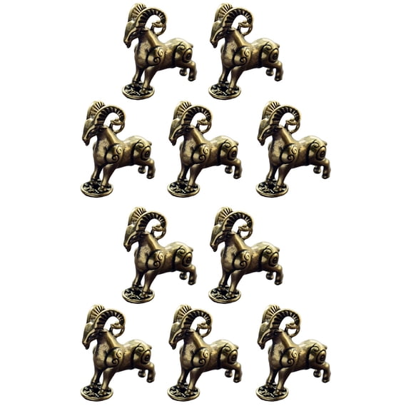 2 Pack Pure Copper Solid Sheep Adorable Goat Figurine Stylish Decoration