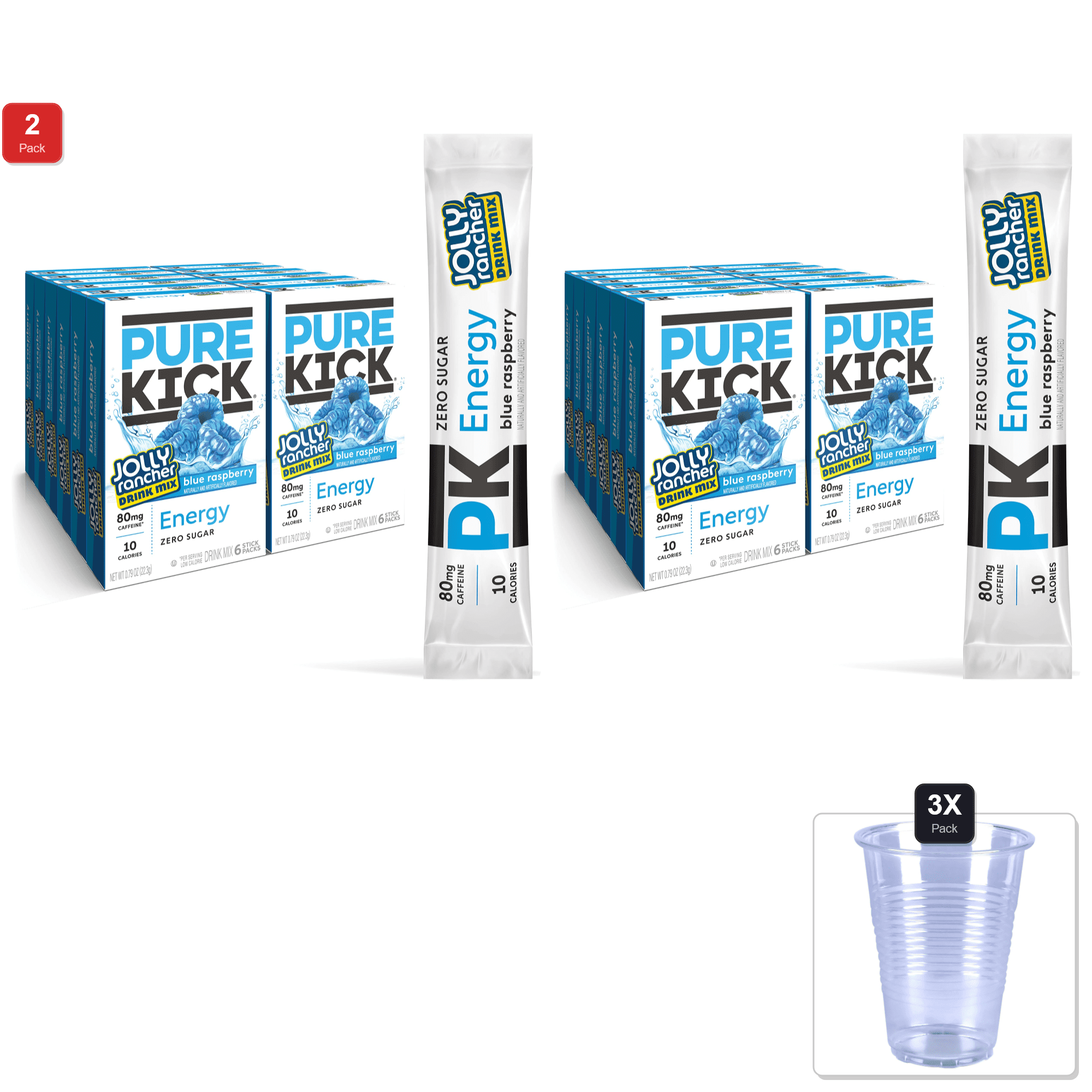 2 Pack | Pure Kick Energy Singles To Go Drink Mix, Jolly Rancher Blue ...