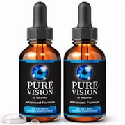 2 Pack Pure Vision Drops   Daily Eye Care Formula with Original Blend to Support Visual Wellness, Eye Comfort & Healthy Vision |Easy-to-Use Liquid for Everyday Use 60 Servings