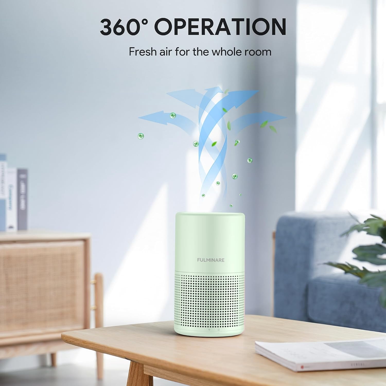 2 Pack Purifiers for Home Bedroom H13 True HEPA, 3 Speeds Timer Quiet Cleaner With Night Light Portable Small Desk Unit for Kitchen Office Green