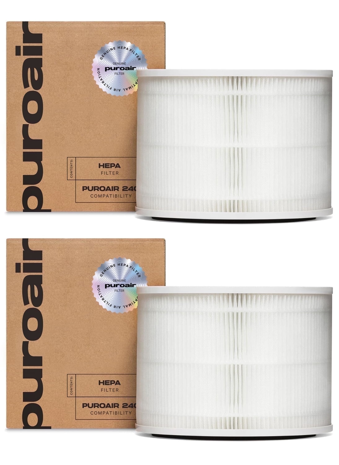 PuroAir 240 HEPA Replacement Filters, 2-Pack, White