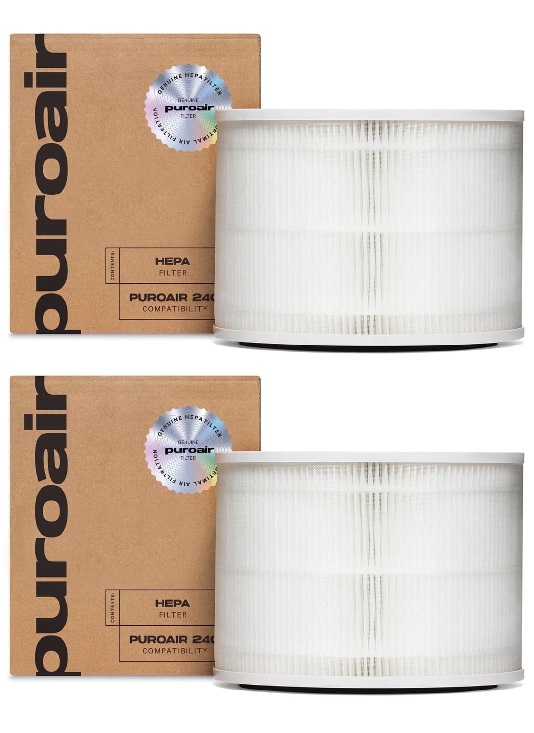 PuroAir 240 HEPA Replacement Filters, 2-Pack, White