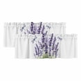 thumbnail image 1 of 2 Pack Purple Lavender Flower Valance for Window Vintage Purple Lavender Floral Watercolor Dragonfly Kitchen Valance Rod Pocket Short Curtain Topper Window Treatment for Living Room 60"x18", 1 of 9