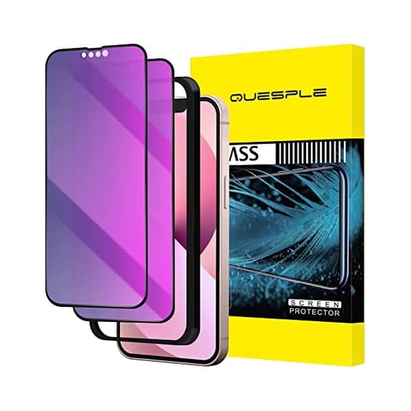 2 Pack Purple Privacy Screen Protector for iPhone 13/ iPhone 13 Pro- 6.1 inch, Anti-Spy Tempered Glass, Easy Installation Kit, Case Friendly, Anti Peeping