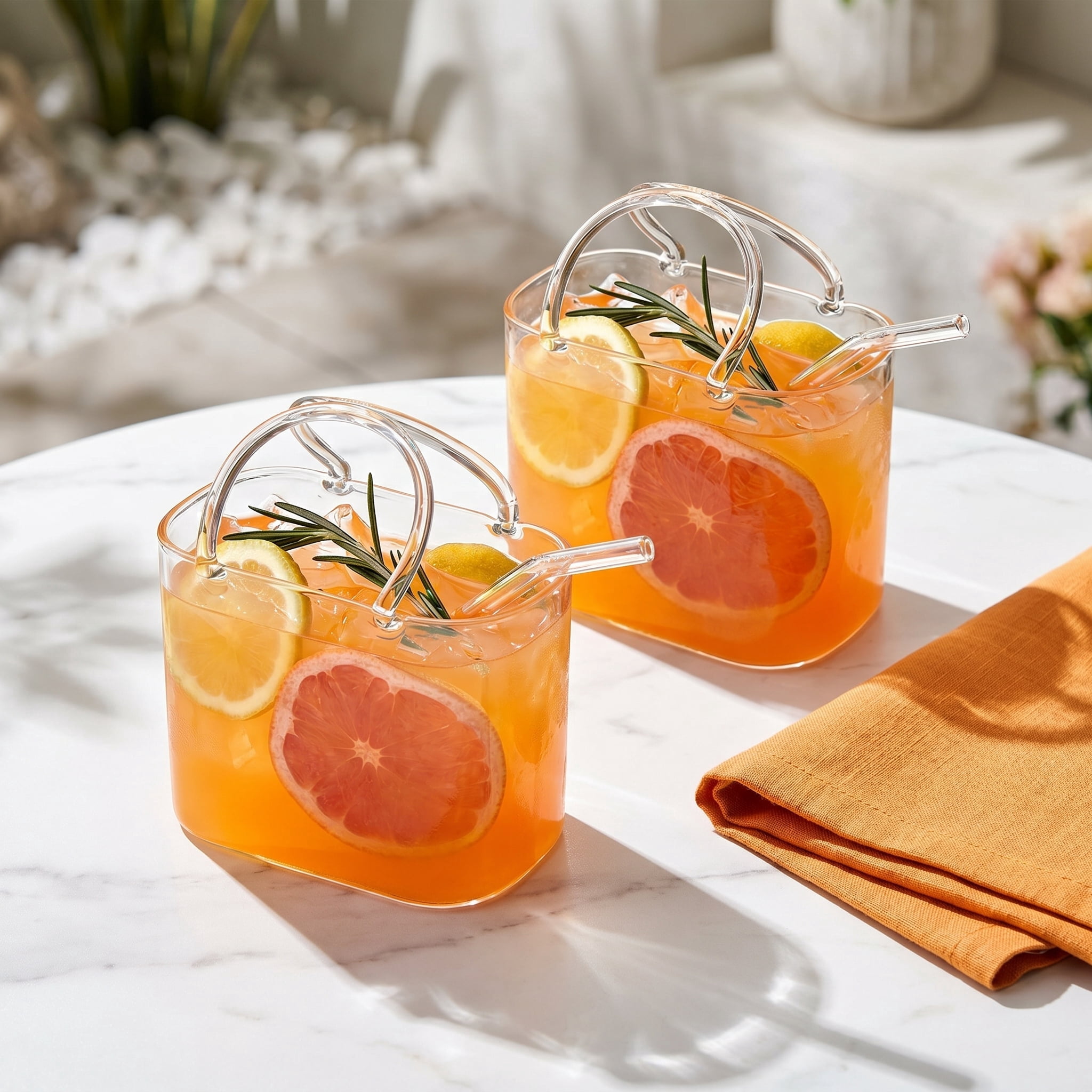 2-Pack Purse Drinking Glass – Glass Purse for Drinks with Straw, Unique ...