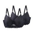 thumbnail image 1 of 2 Pack Push-Up Underwire Bras Womens Floral Lace Full Coverage Bralette Underwear Adjustable Strap Supportive T-Shirt Bras, 50/115C, 1 of 4