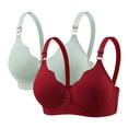 thumbnail image 1 of 2 Pack Push up Full Cup Bras for Women No Underwire Bralettes Wireless Adjustable Comfy Everyday Lingerie, 1 of 8