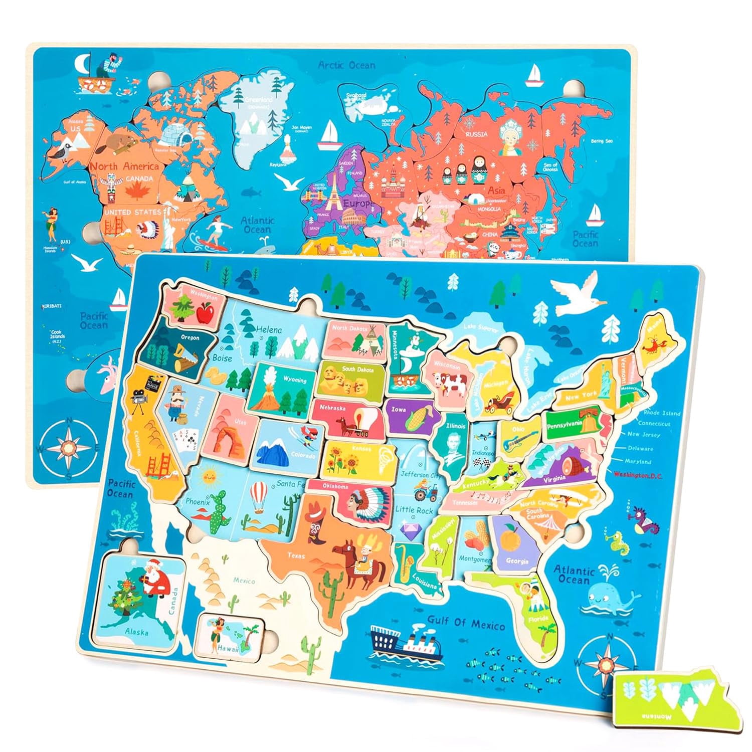 2 Pack Puzzles for AIF9 Kids Ages 4-6, Puzzles for Toddlers, Busy Board ...
