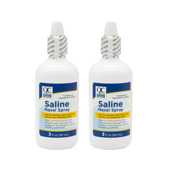 2 Pack QC Saline Nasal Relief Moisturizing Spray 1.5 Oz (Compare to OCEAN) Each